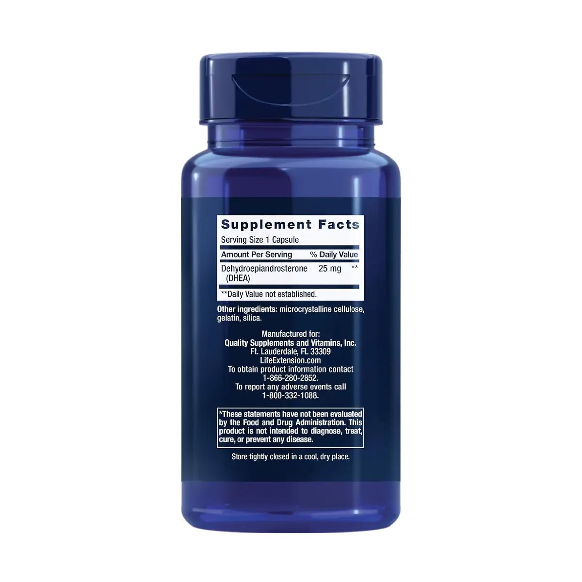 Life Extension DHEA 25 Mg 100 Cápsulas - Hi Vitamins