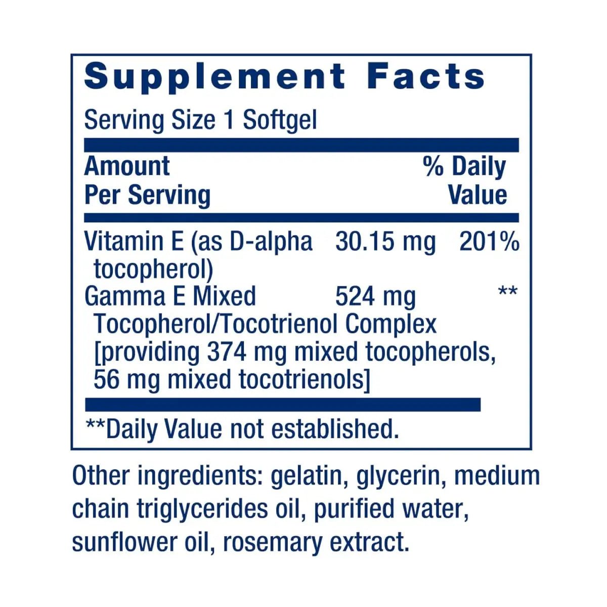 Life Extension Gamma E 60 Softgels - Hi Vitamins