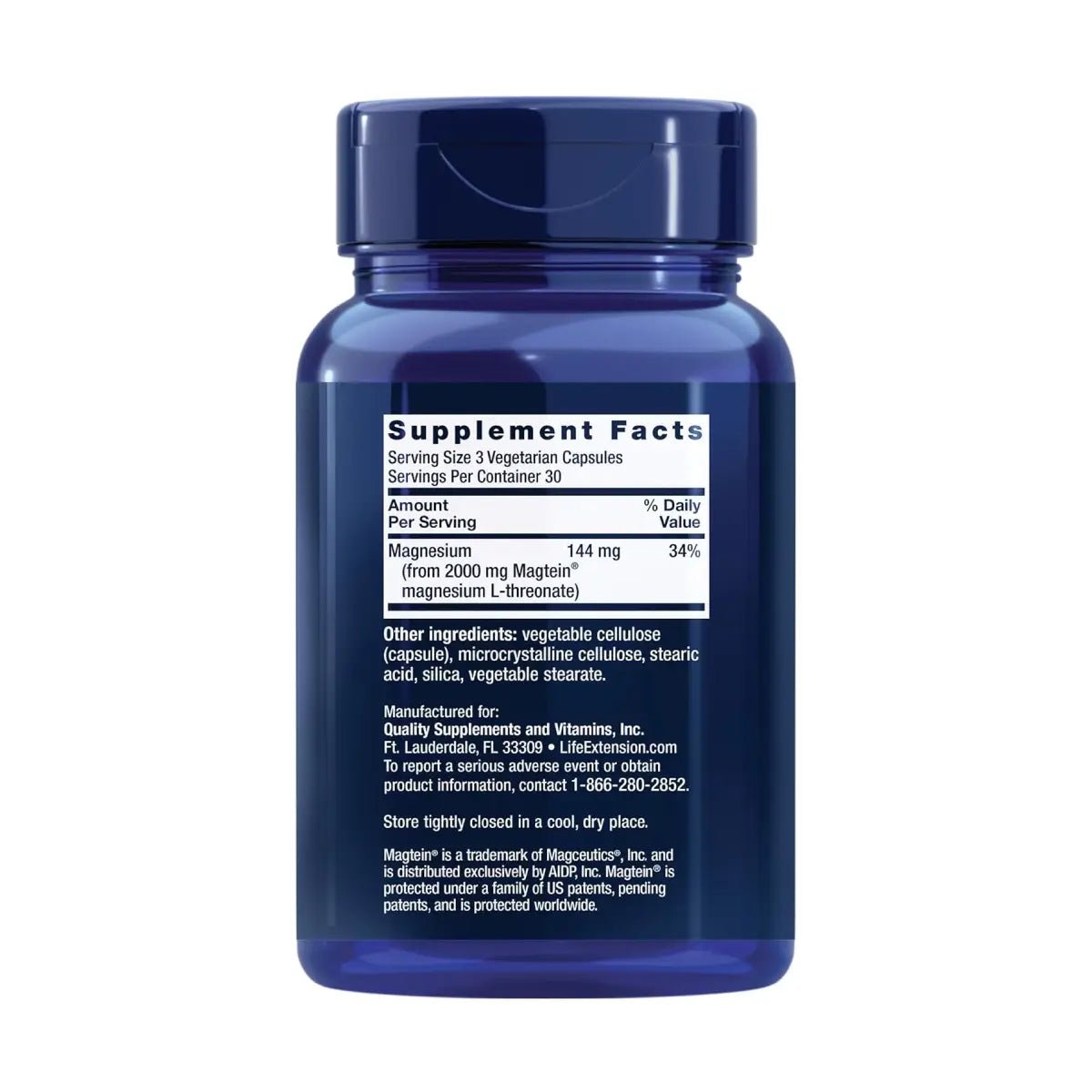 Life Extension Neuro - Mag L - Treonato de Magnesio 90 Cápsulas - Hi Vitamins