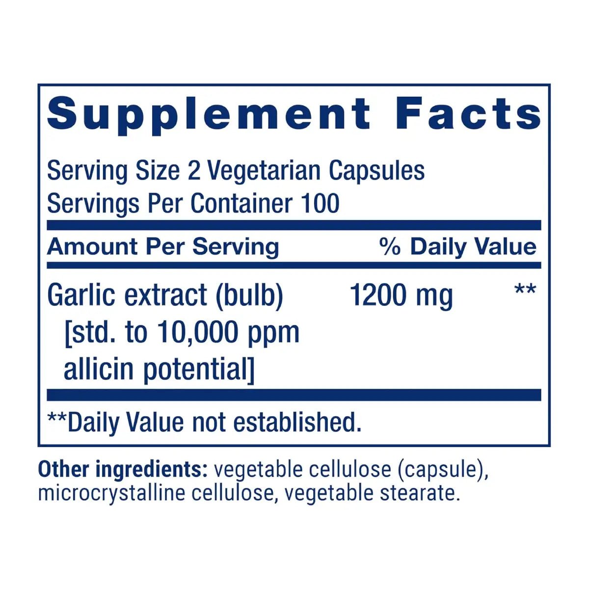Life Extension Optimized Garlic Vegetarian 200 Cápsulas - Hi Vitamins