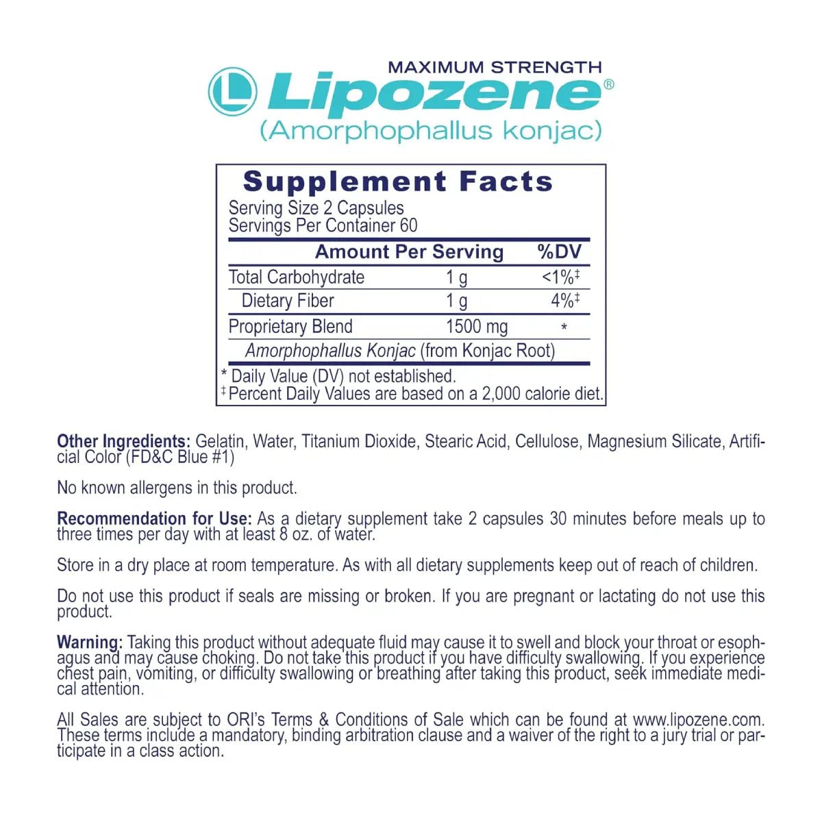 Lipozene 120 Cápsulas - Hi Vitamins
