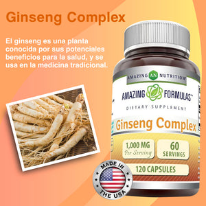 AMAZING NUTRITION GINSENG COMPLEX 1000MG 120 CAPSULES