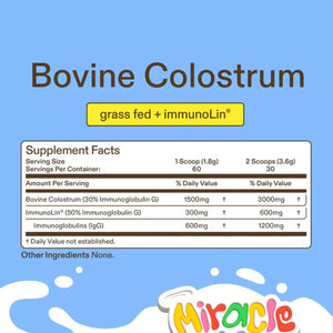 Miracle Moo Bovine Colostrum Healthy Hair, Immune 108g