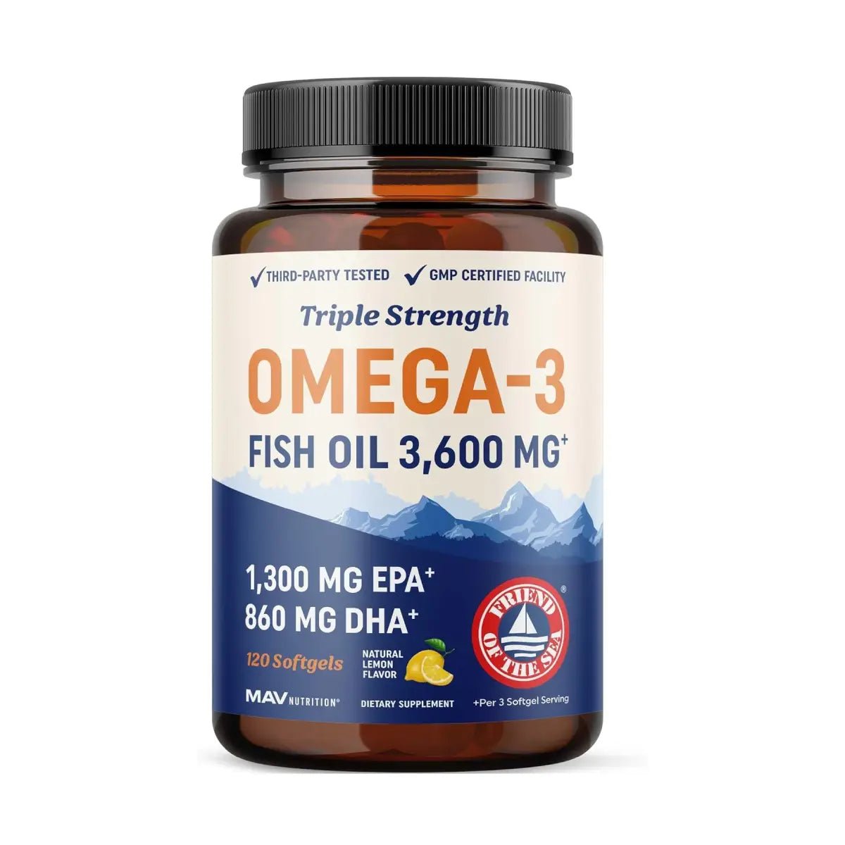 Mav Nutrition Triple Fuerza Omega - 3 Aceite de Pescado 120 Softgels - Hi Vitamins