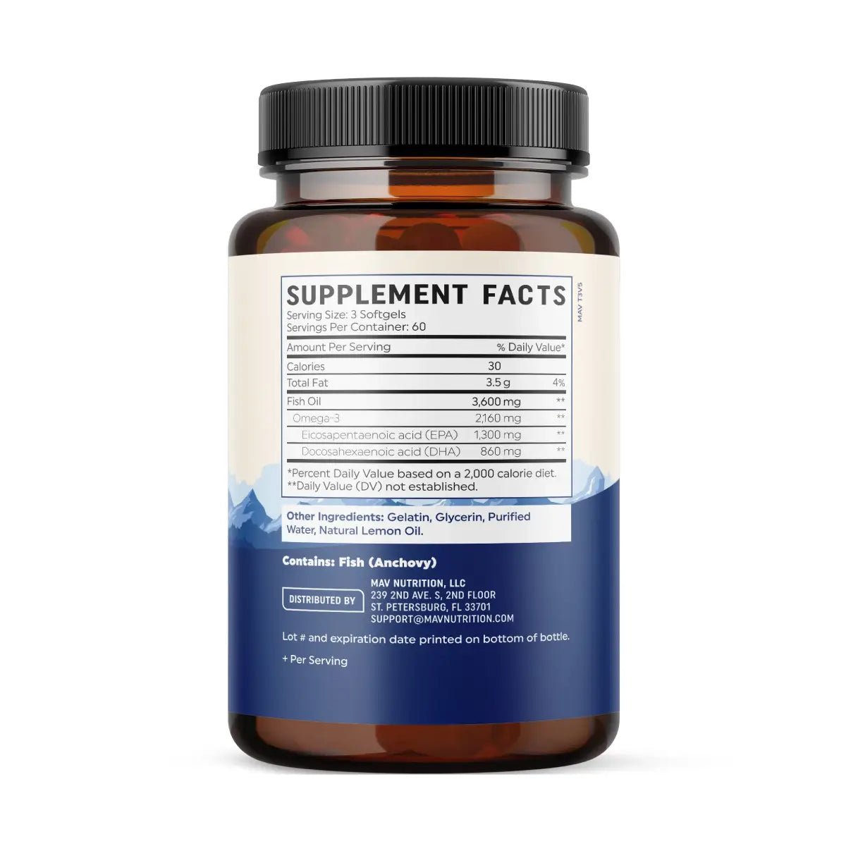 Mav Nutrition Triple Fuerza Omega - 3 Aceite de Pescado 120 Softgels - Hi Vitamins