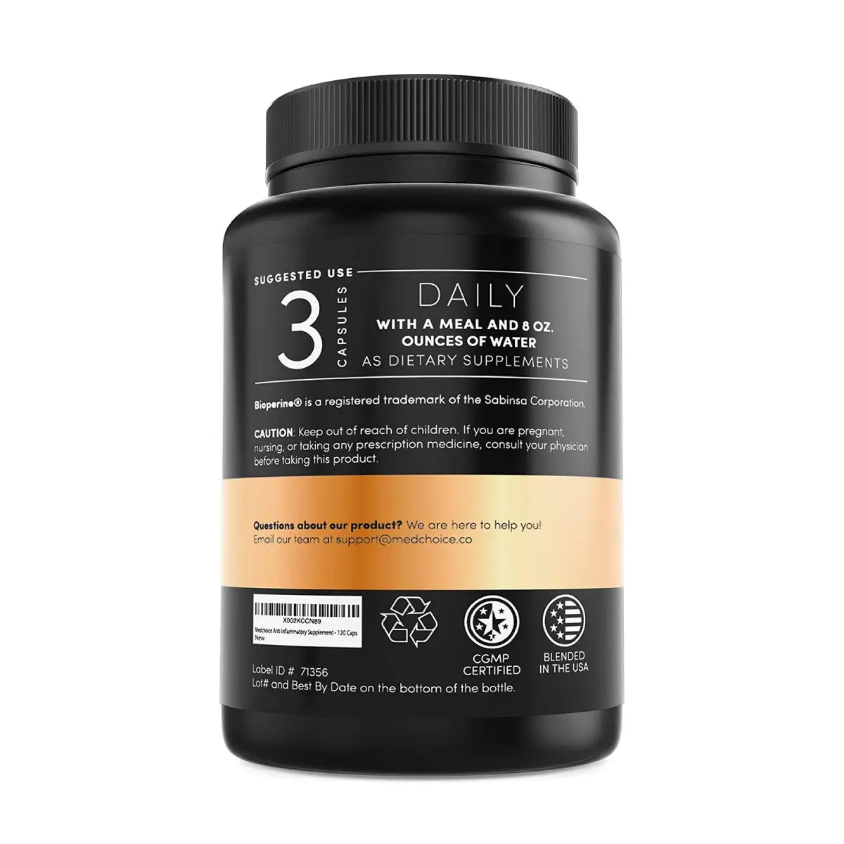 MedChoice® Turmeric Bioperine Garlic Ginger 2360 mg 120 Cápsulas - Hi Vitamins
