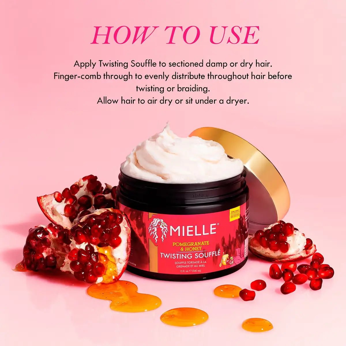 Mielle® Soufflé Crema Definidora para Rizos con Granada y Miel 340 g - Hi Vitamins