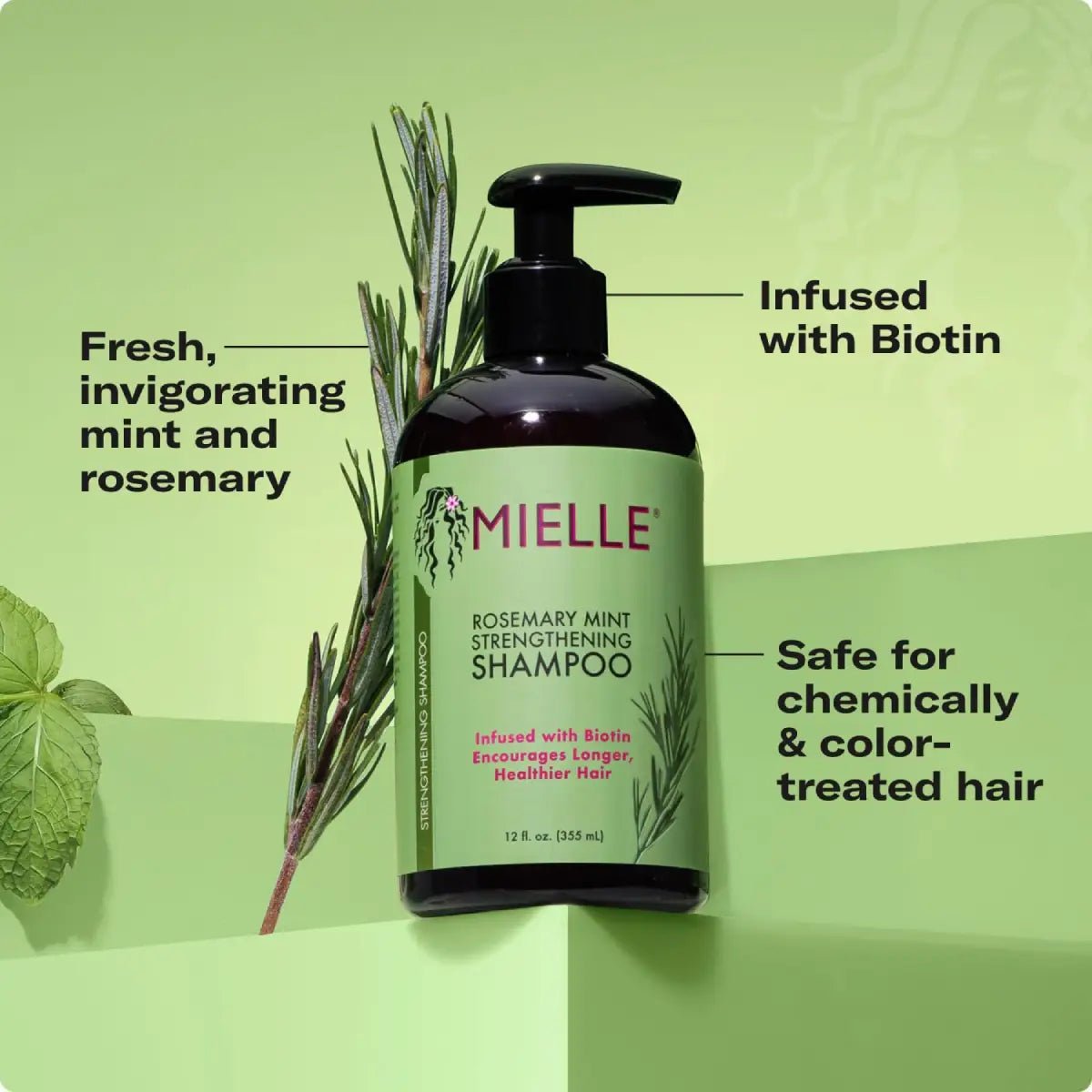 Mielle® Shampoo Fortalecedor con Romero y Menta 355 ml - Hi Vitamins