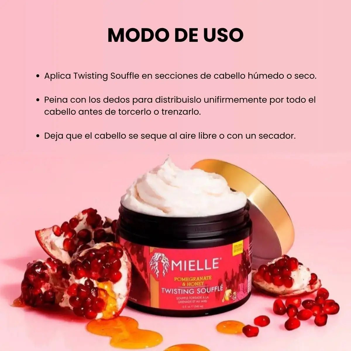Mielle® Soufflé Crema Definidora para Rizos con Granada y Miel 340 g - Hi Vitamins
