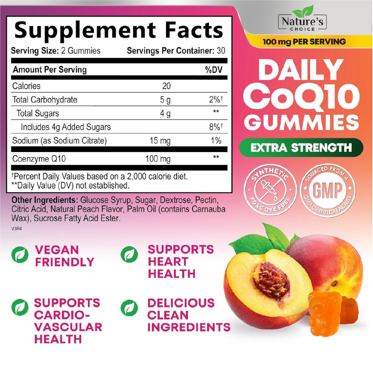 Nature's Choice Coenzima Q10 60 Gomitas Apoyo Energía y Salud del Corazón - Hi Vitamins
