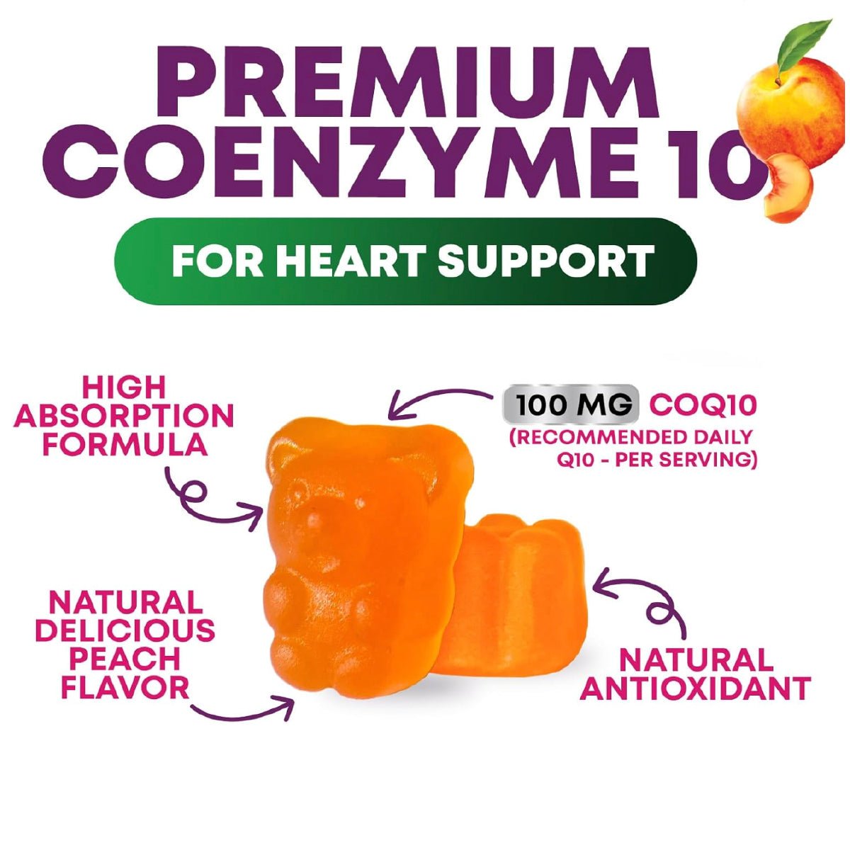 Nature's Choice Coenzima Q10 60 Gomitas Apoyo Energía y Salud del Corazón - Hi Vitamins