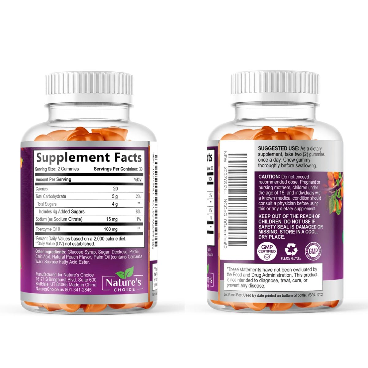 Nature's Choice Coenzima Q10 60 Gomitas Apoyo Energía y Salud del Corazón - Hi Vitamins