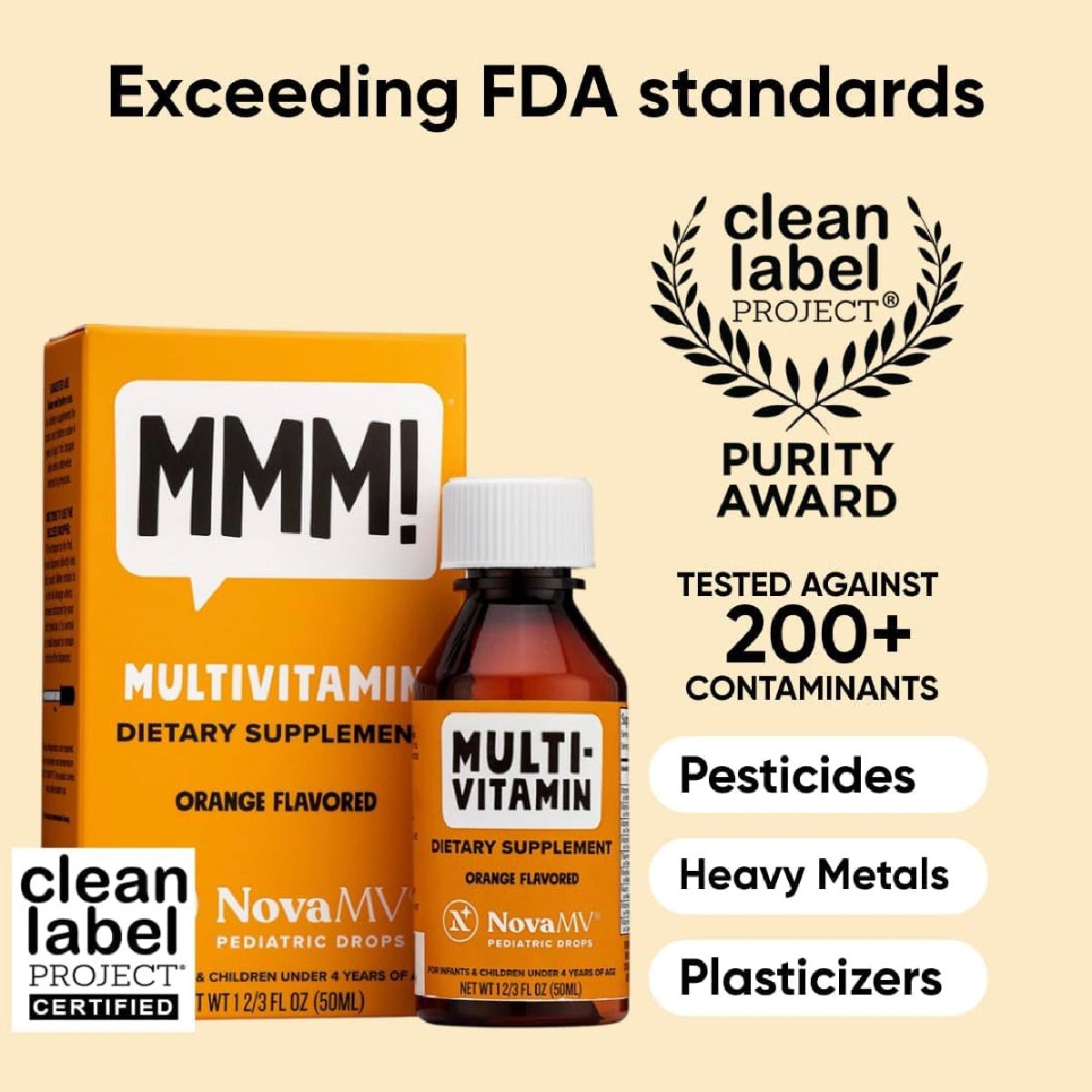 NovaFerrum NovaMV Multivitamínico Pediátrico 50 ml Gotas Apoyo Nutricional para Bebés y Niños - Hi Vitamins