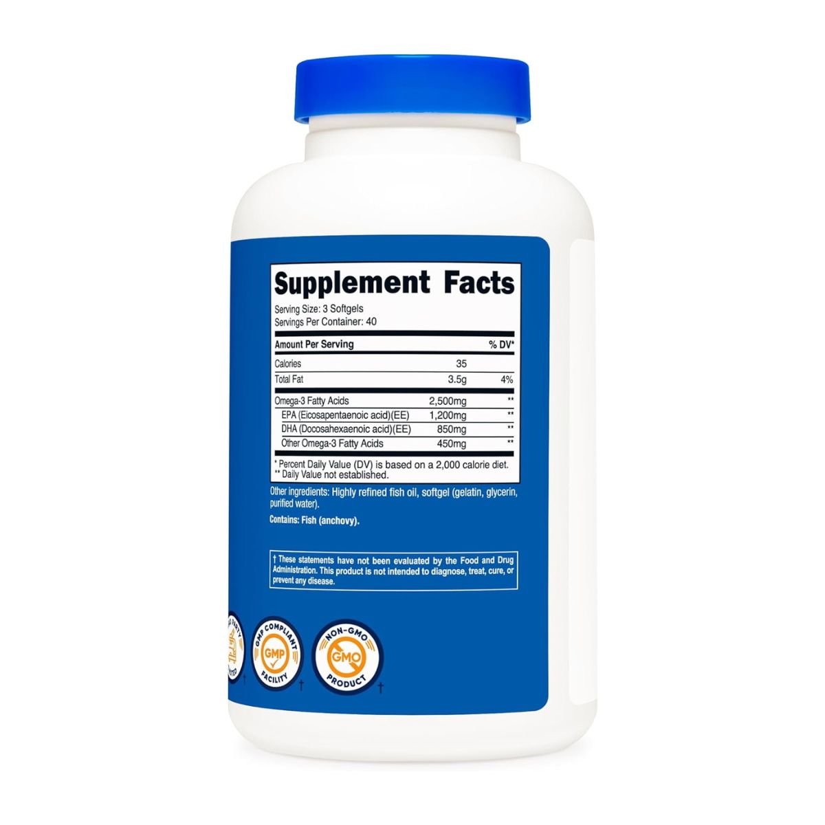 Nutricost Omega 3 (450/300) (1,250 Mg) (120 Softgels) - Hi Vitamins