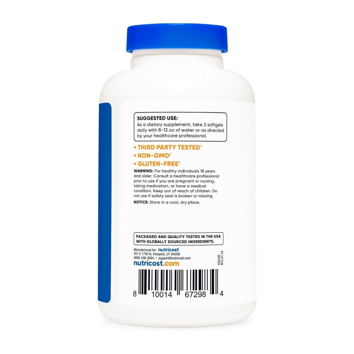 Nutricost Omega 3 (450/300) (1,250 Mg) (120 Softgels) - Hi Vitamins