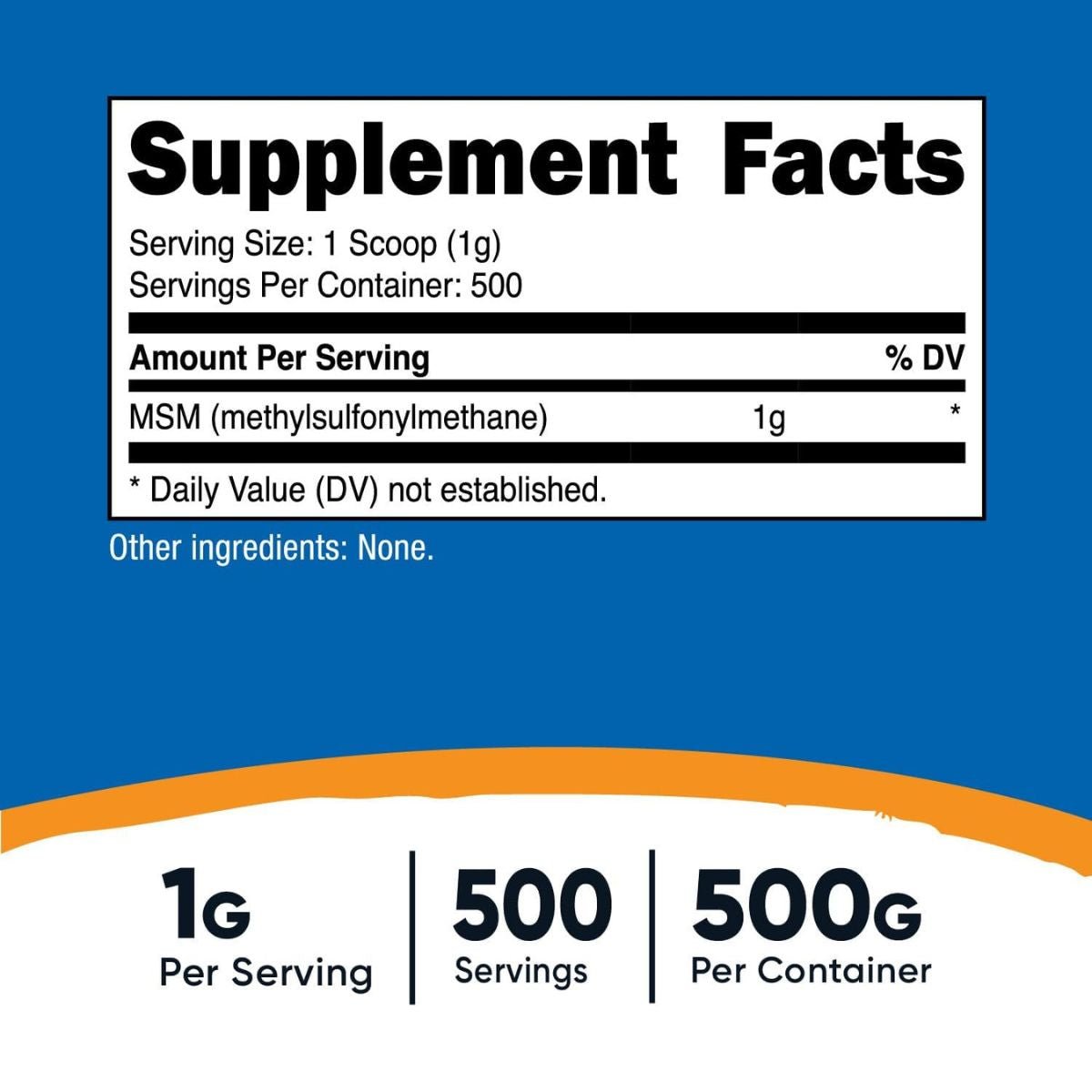 Nutricost MSM 500gr - Hi Vitamins