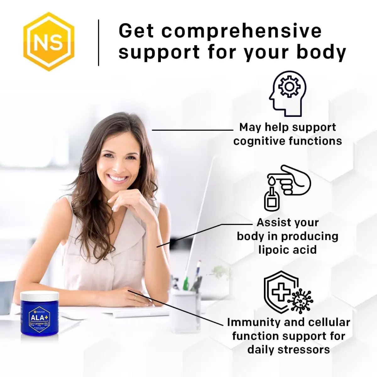 Natural Stacks ALA + Lycopene + Vit C 60 cápsulas - Hi Vitamins