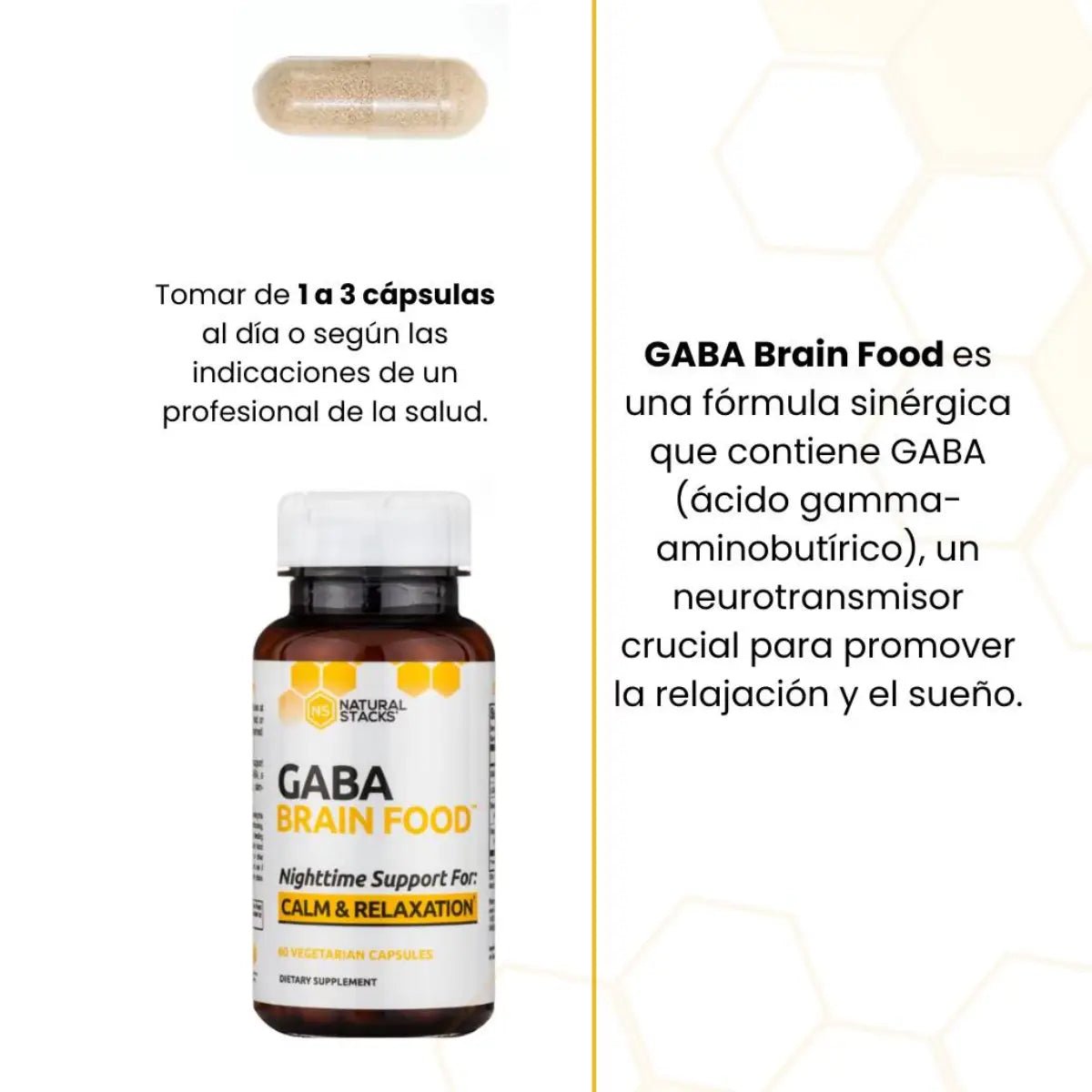 Natural Stacks® GABA 60 Cápsulas - Hi Vitamins