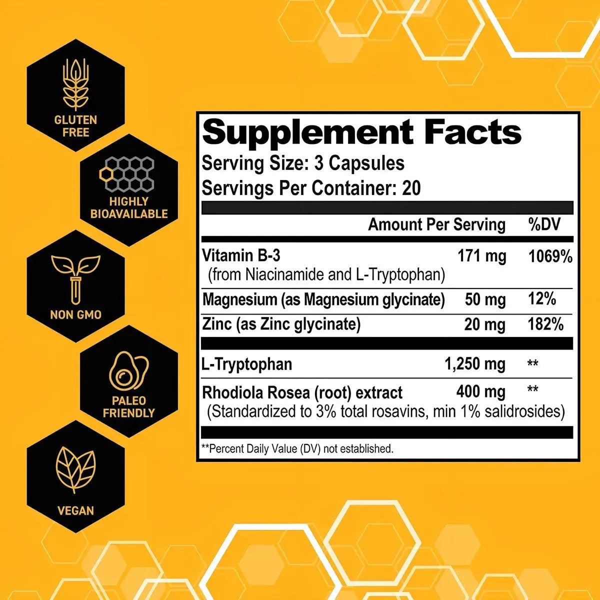 Natural Stacks® Serotonina Brain Food 60 Cápsulas - Hi Vitamins