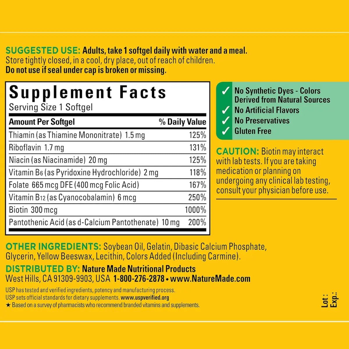 Nature Made Complejo B para Energía 60 softgels - Hi Vitamins