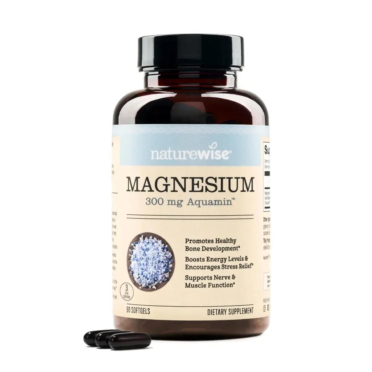 NatureWise Magnesio Marino de Alta Absorción 300 mg 90 Softgels - Hi Vitamins