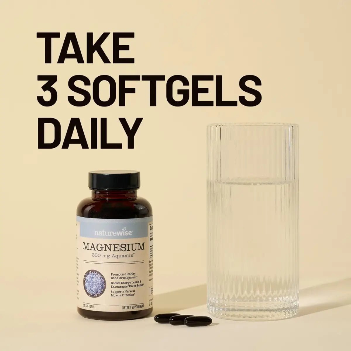 NatureWise Magnesio Marino de Alta Absorción 300 mg 90 Softgels - Hi Vitamins