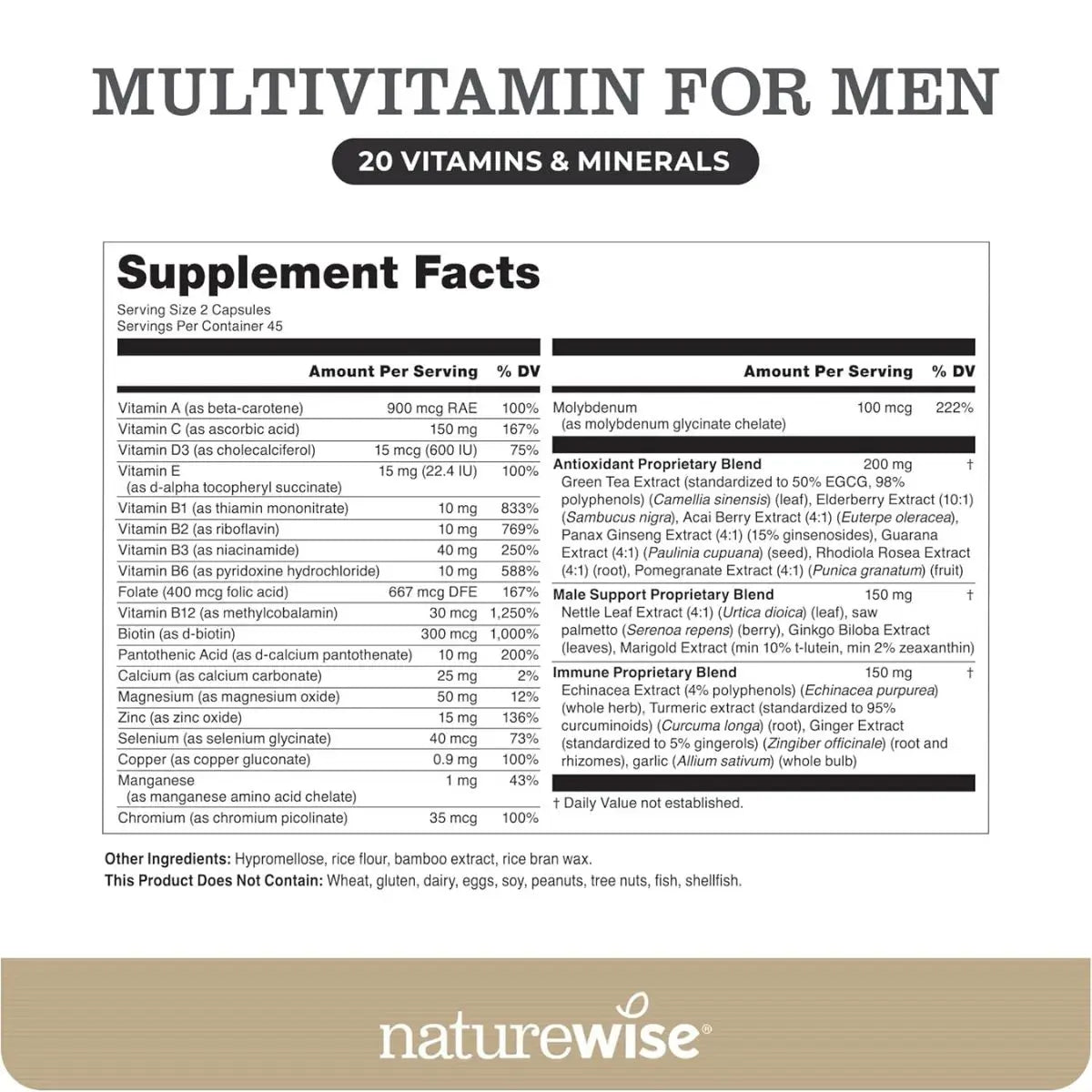 NatureWise® Multivitamínico para Hombres - Hi Vitamins