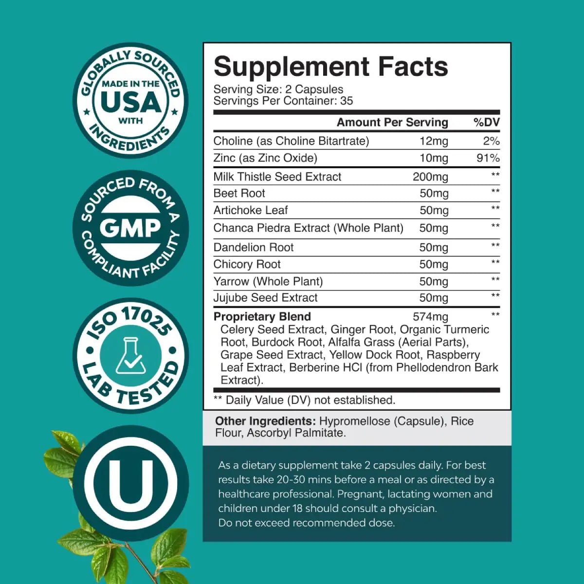 Nature’s Craft Apoyo Hepático con Cardo Mariano 70 Cápsulas - Hi Vitamins