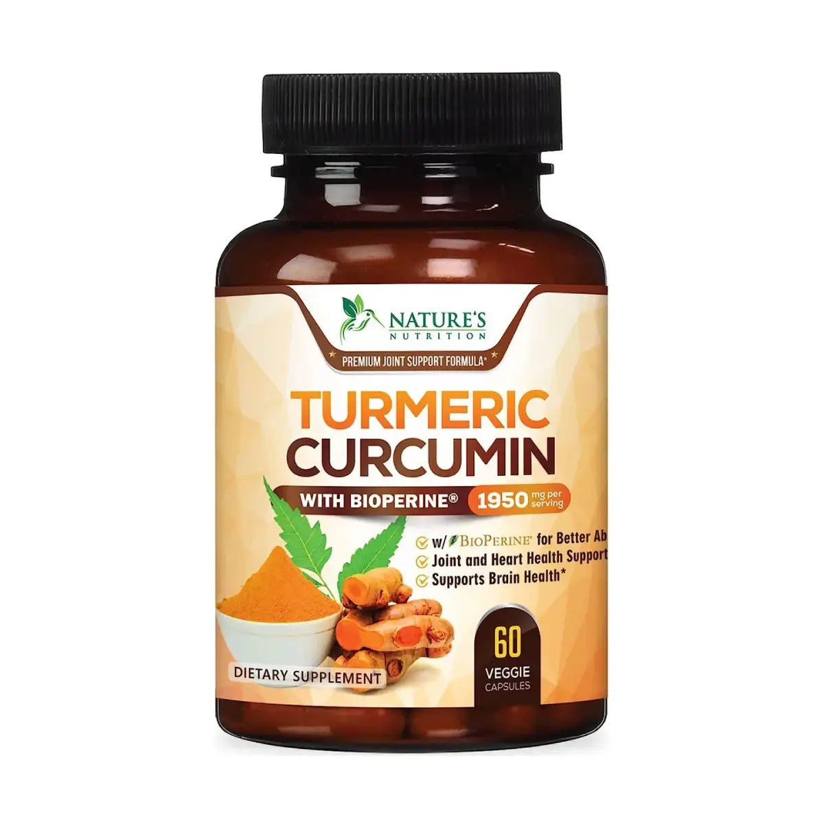 Nature's Nutrition Turmeric Curcumin 1950 Mg 60 Cápsulas - Hi Vitamins