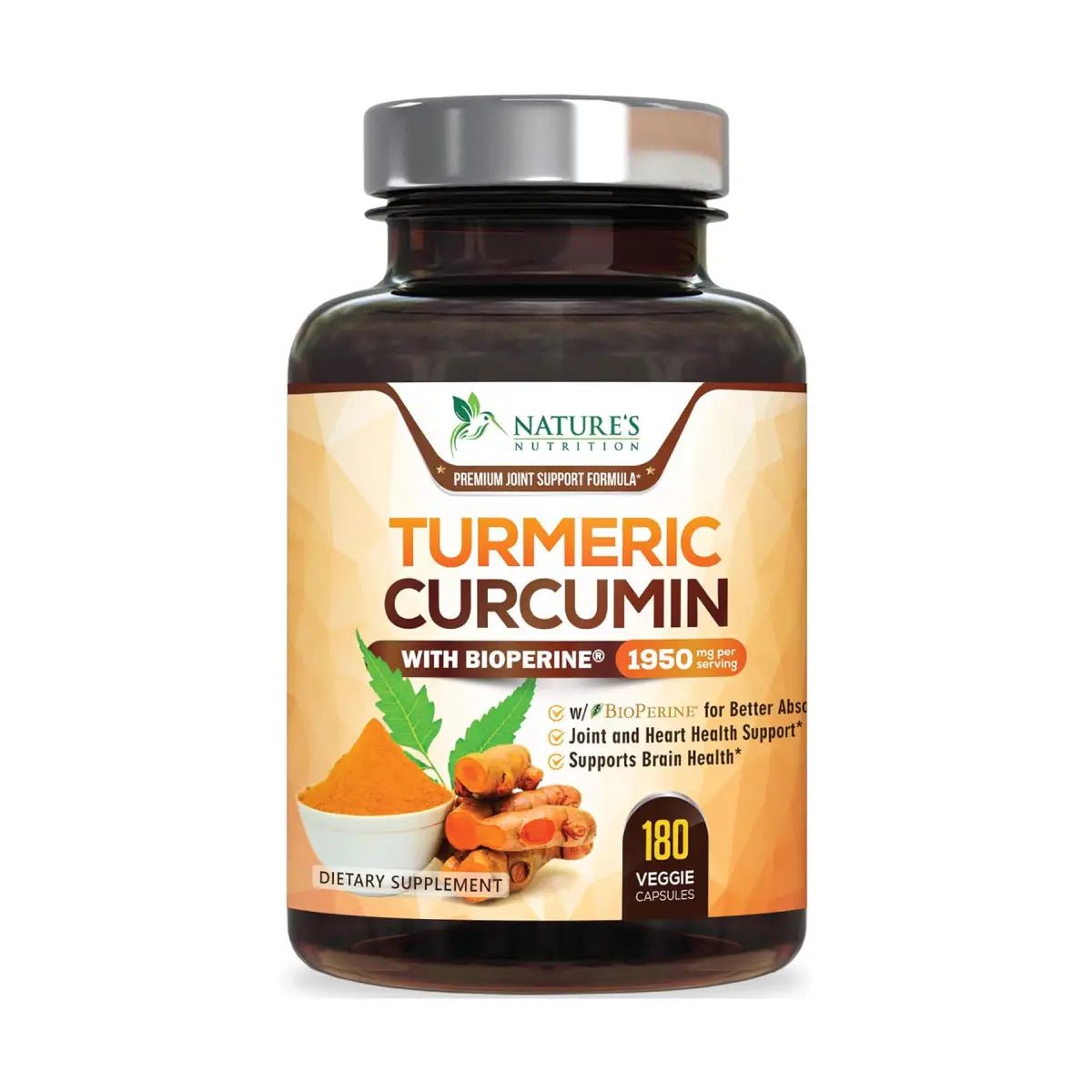 Nature's Nutrition Turmeric Curcumin 1950mg 180 Cápsulas - Hi Vitamins