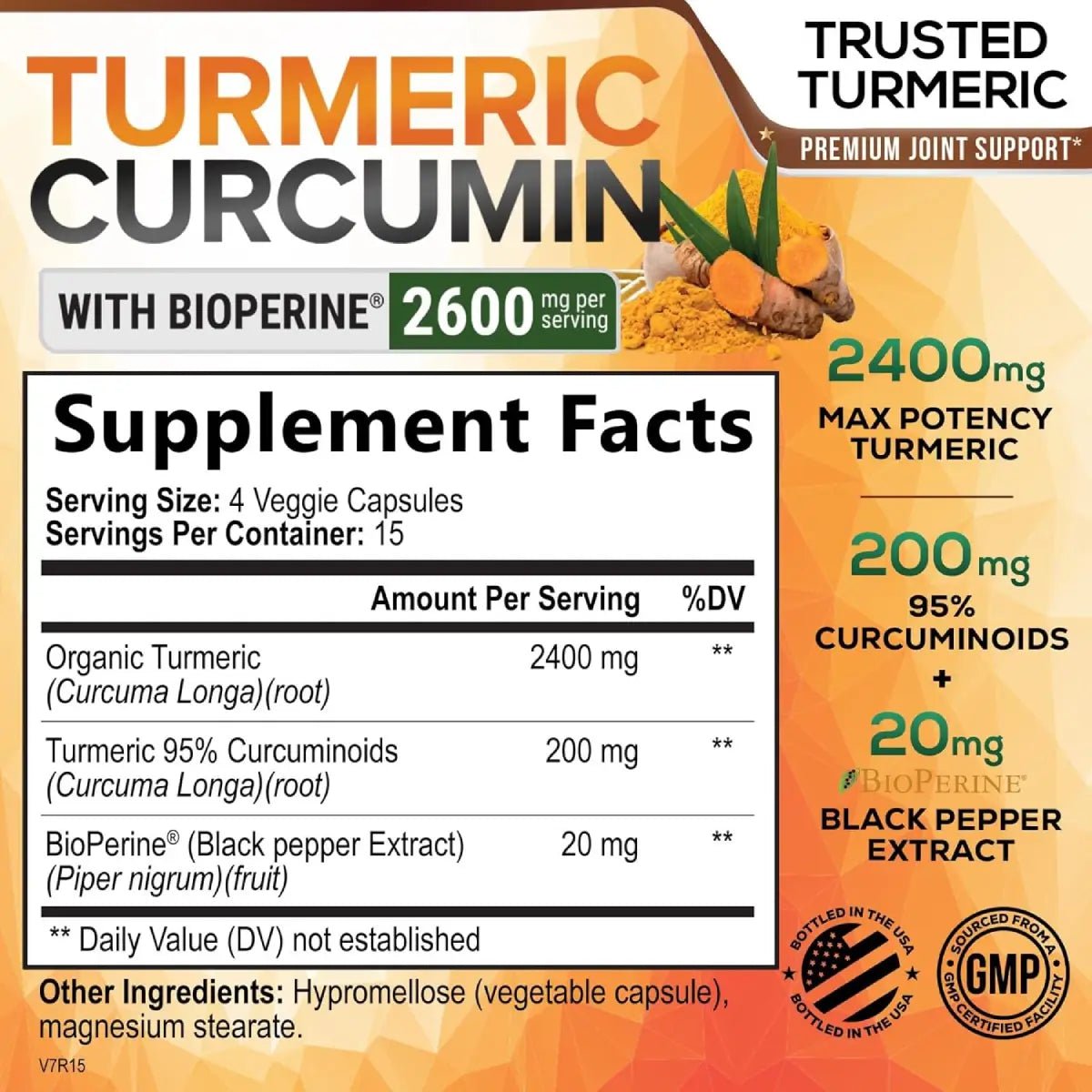 Nature's Nutrition Turmeric Curcumin 60 Cápsulas - Hi Vitamins
