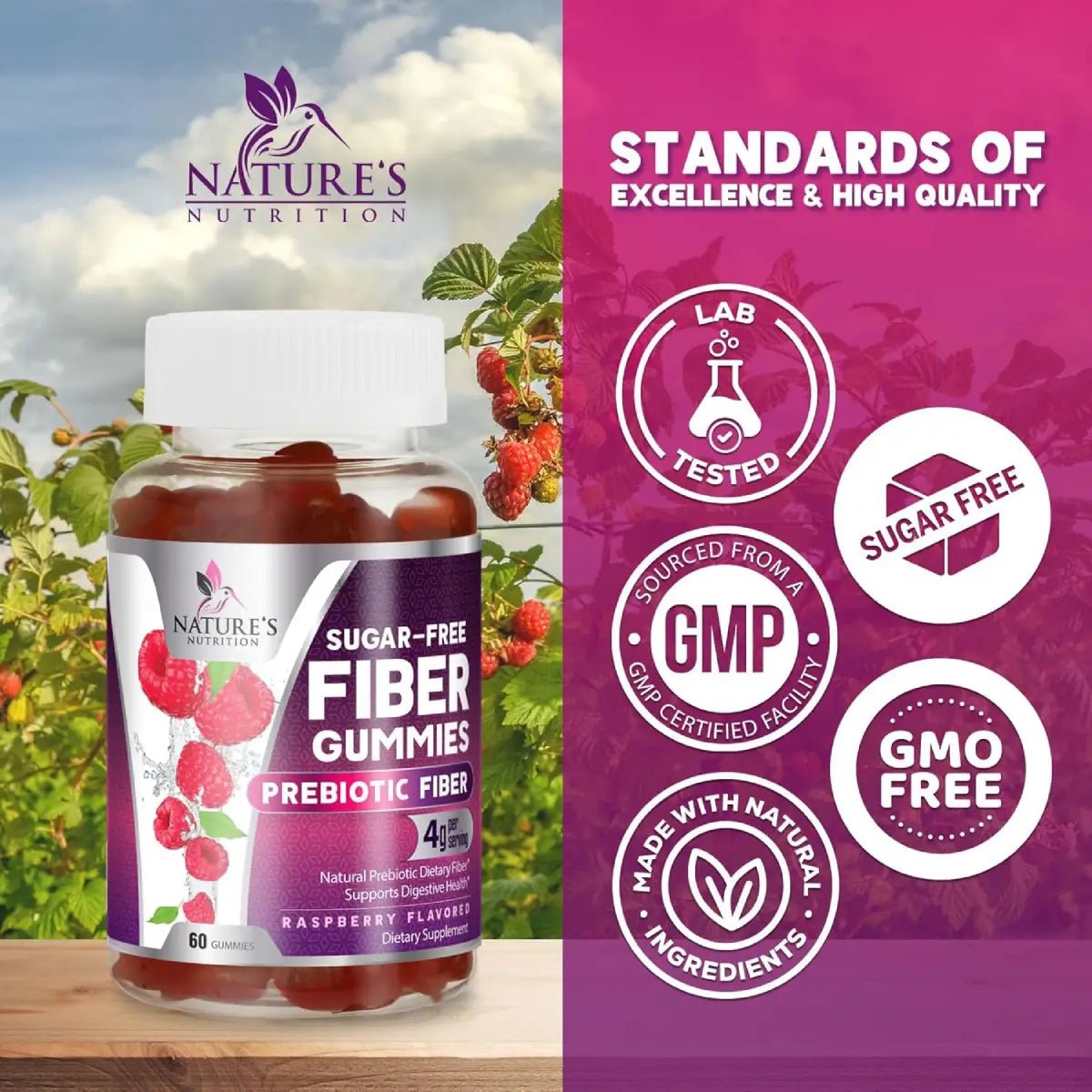 Nature’s Nutrition® Fibra Prebiótica 60 Gomitas - Hi Vitamins