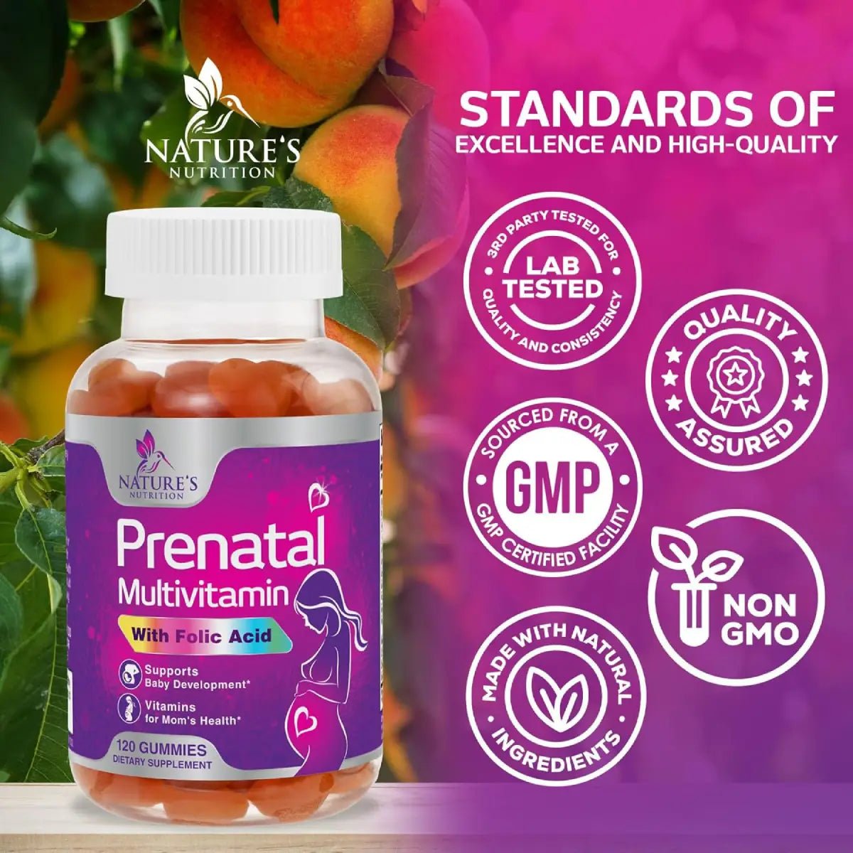 Nature's Nutrition® Multivitamínico Prenatal 120 Gomitas - Hi Vitamins