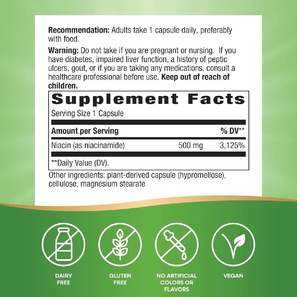 Nature's Way Niacinamida 500 Mg 100 Cápsulas - Hi Vitamins