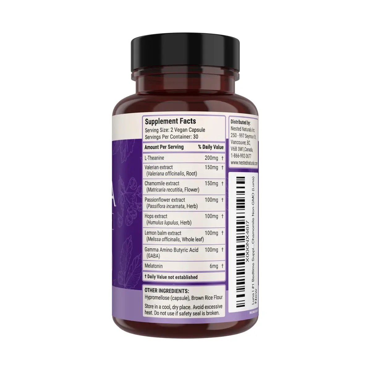 Nested Naturals® Luna Gentle Sleep| Melatonina 60 Cápsulas - Hi Vitamins