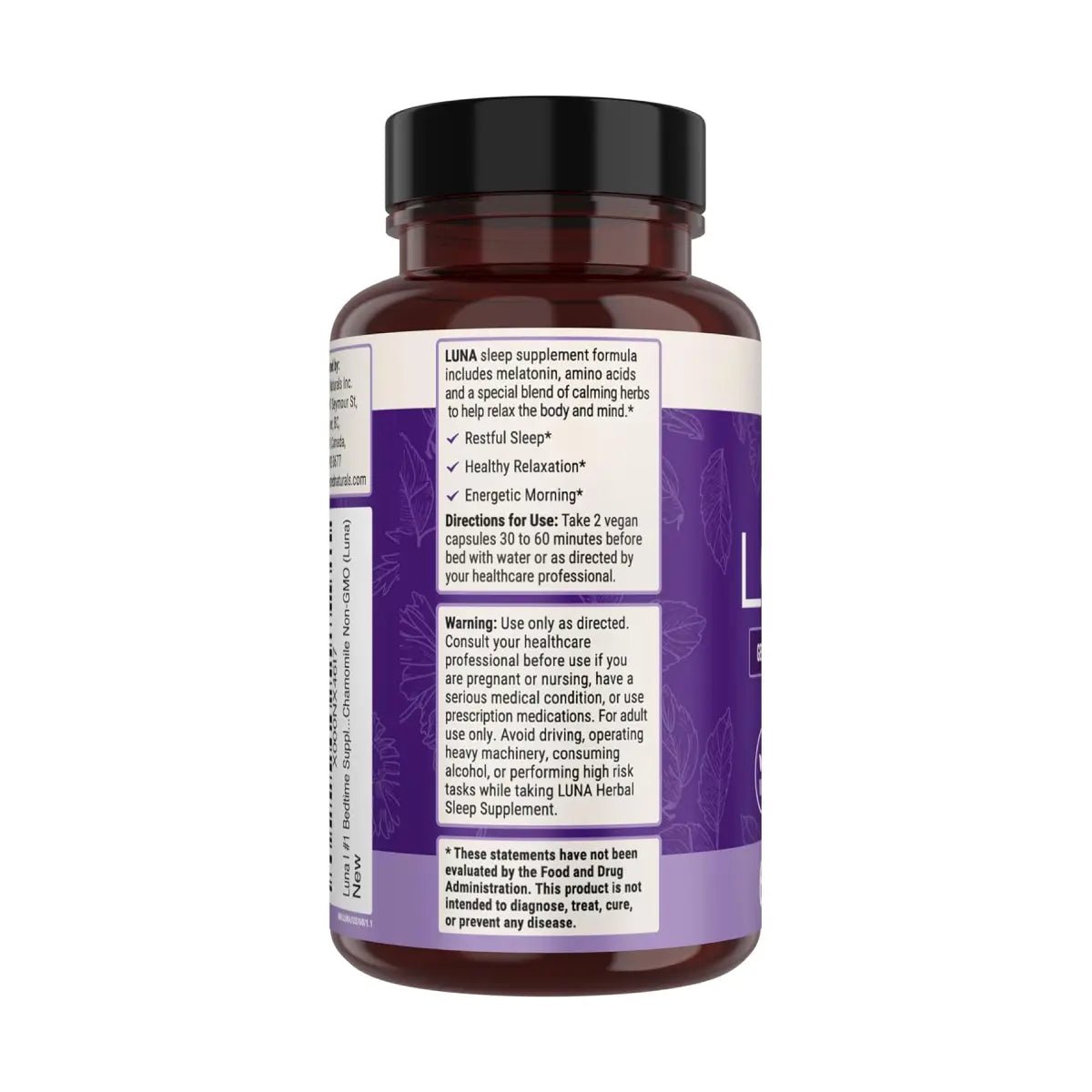 Nested Naturals® Luna Gentle Sleep| Melatonina 60 Cápsulas - Hi Vitamins