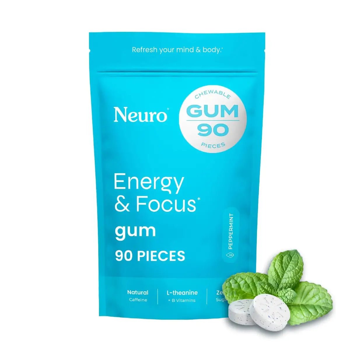 NeuroGum® Energía y Concentración 90 Masticables de Menta - Hi Vitamins
