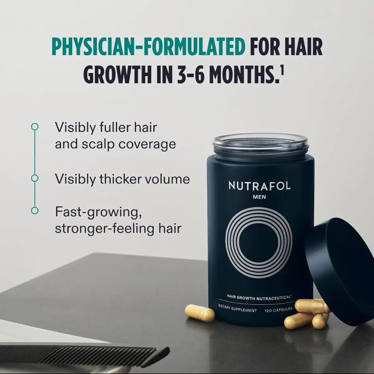 Nutrafol Men Nutracéutico para el Crecimiento del Cabello 120 Cápsulas - Hi Vitamins
