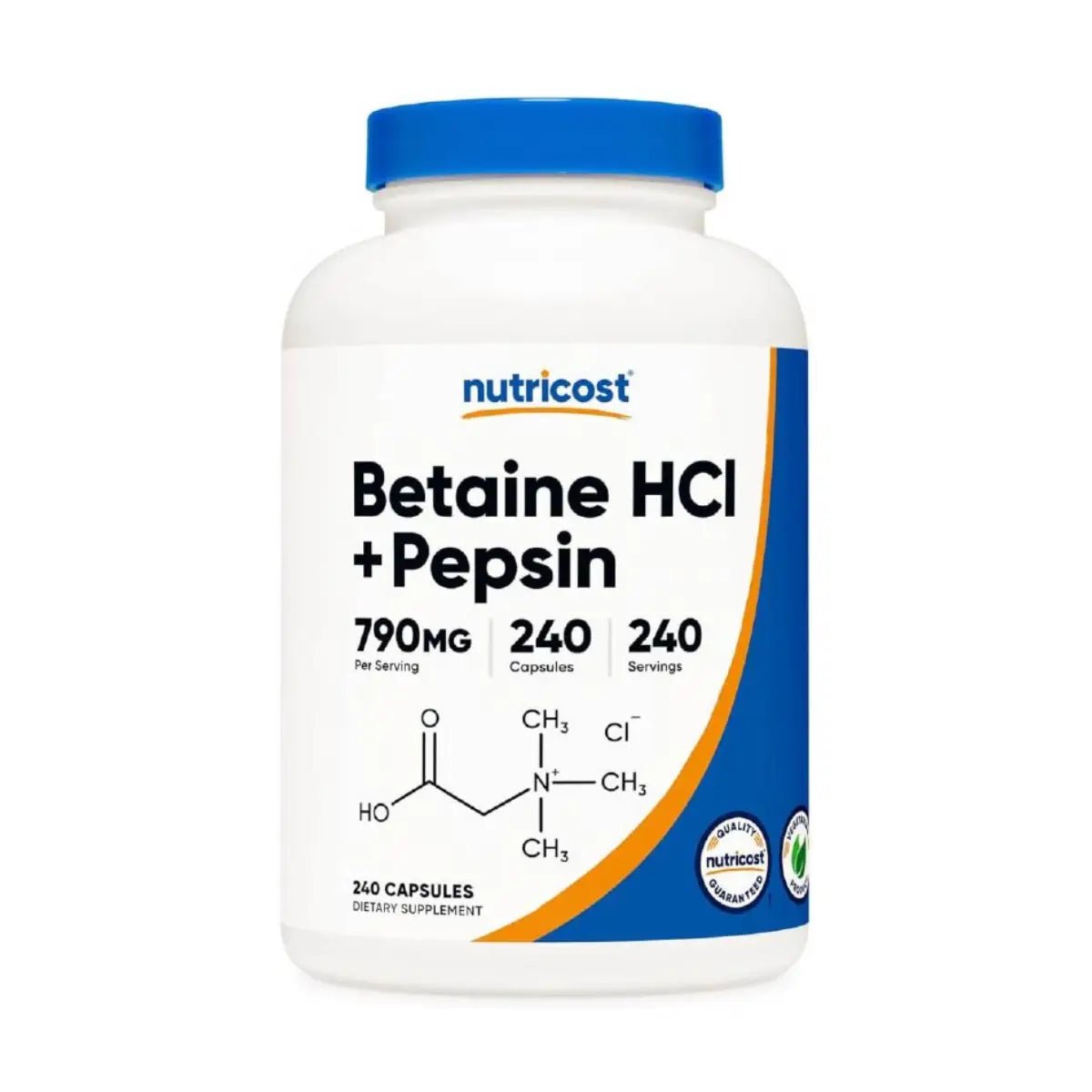 Nutricost Betaína HCI + Pepsina 790 Mg 240 Cápsulas - Hi Vitamins