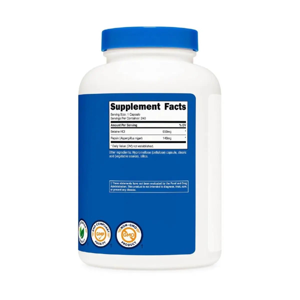 Nutricost Betaína HCI + Pepsina 790 Mg 240 Cápsulas - Hi Vitamins