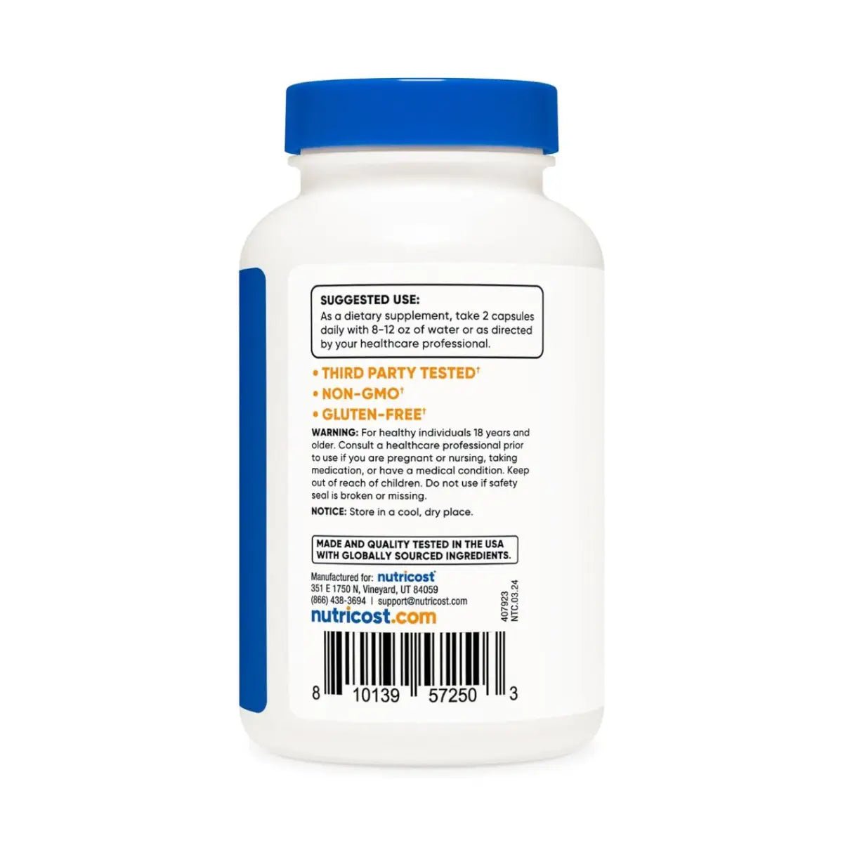 Nutricost Betaine Anhydrous 1500 Mg 120 Cápsulas - Hi Vitamins