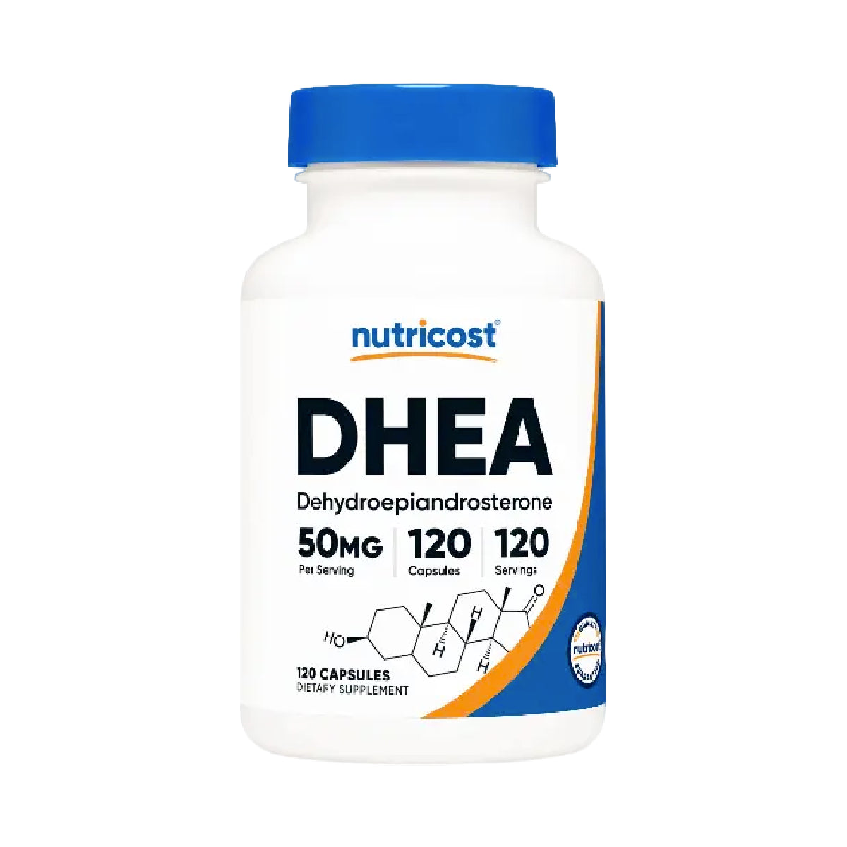 Nutricost DHEA 50 mg 120 Cápsulas Dehidroepiandrosterona Apoyo Hormonal y Bienestar General