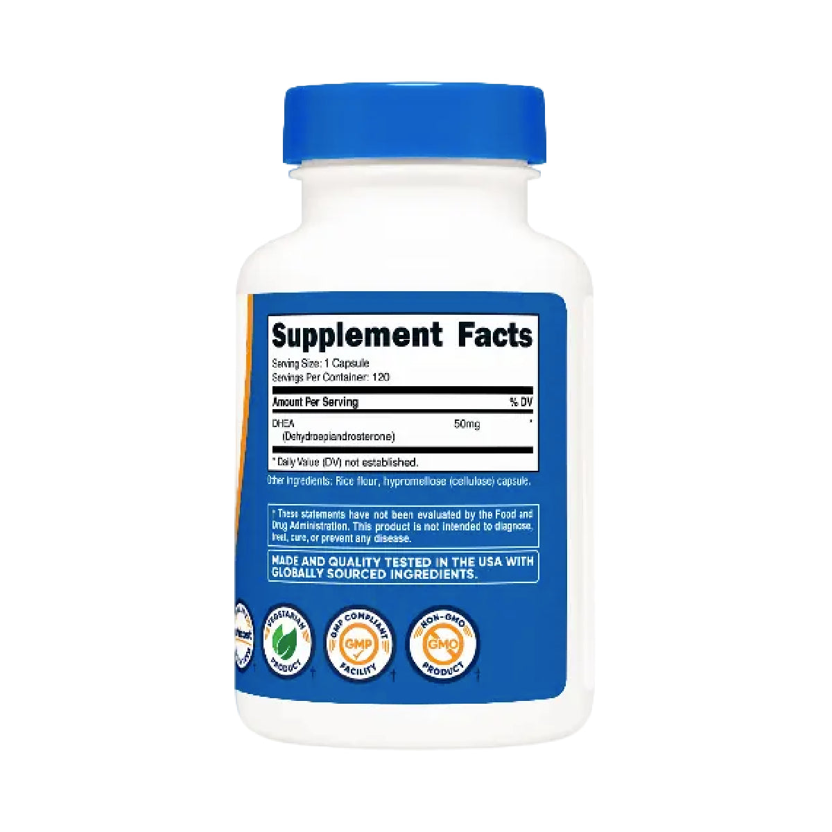 Nutricost DHEA 50 mg 120 Cápsulas Dehidroepiandrosterona Apoyo Hormonal y Bienestar General