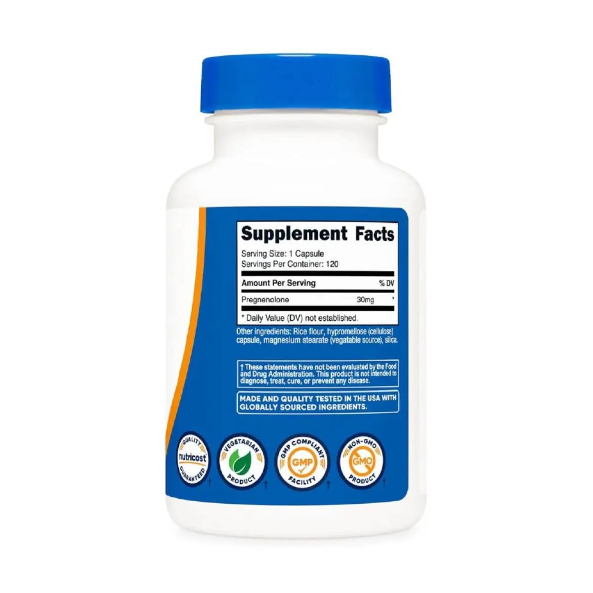 Nutricost Pregnenolona 30 Mg 120 Cápsulas - Hi Vitamins