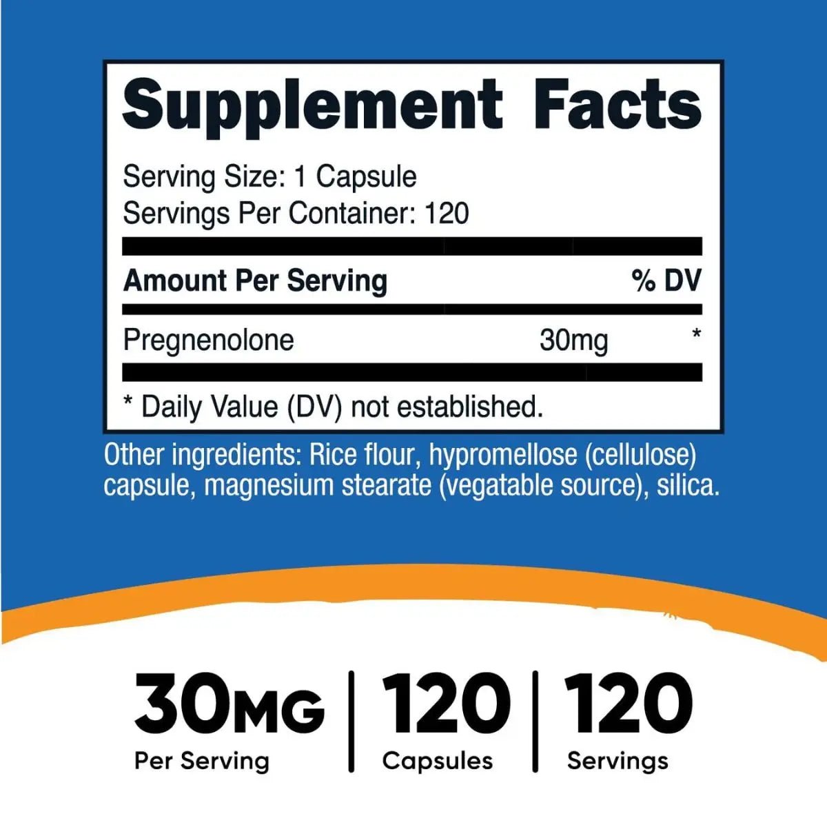 Nutricost Pregnenolona 30 Mg 120 Cápsulas - Hi Vitamins