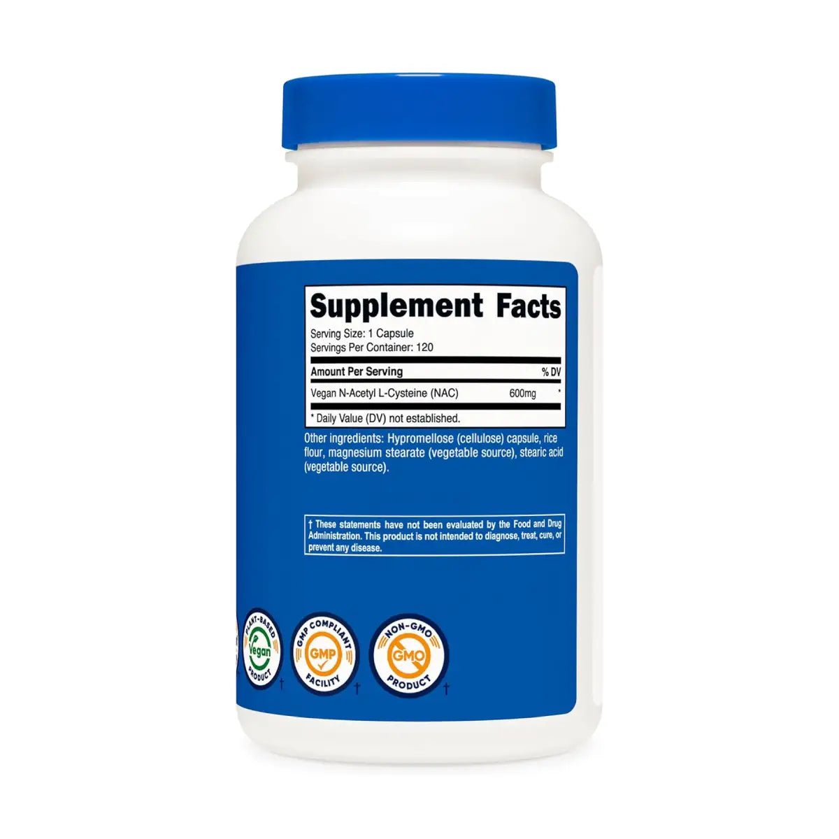 Nutricost® N - Acetil L - Cisteína (NAC) 600 mg 120 Cápsulas - Hi Vitamins