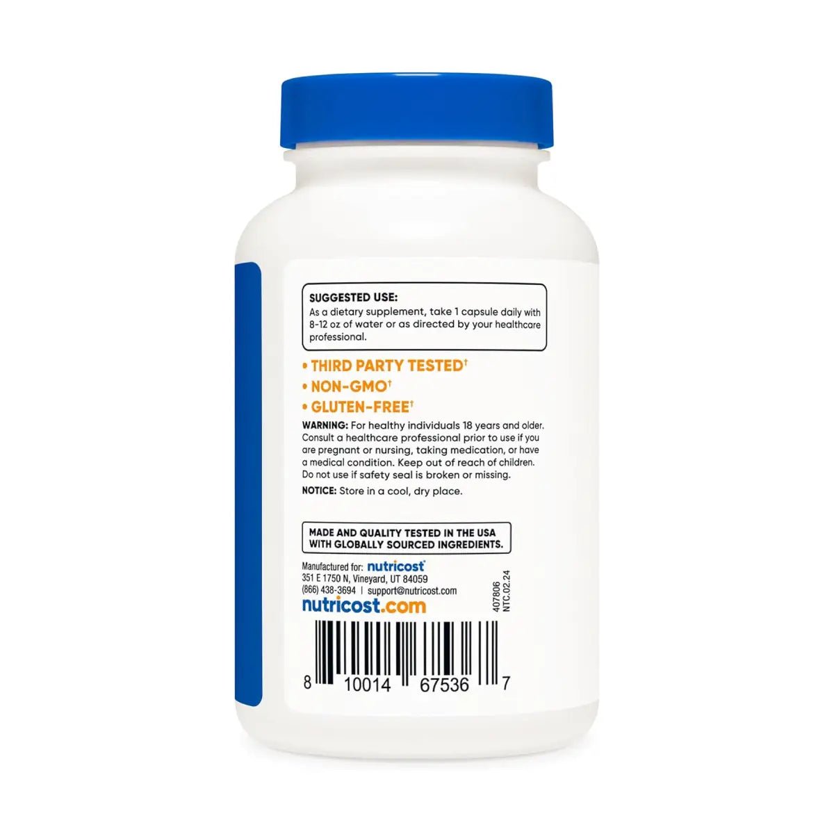 Nutricost® N - Acetil L - Cisteína (NAC) 600 mg 120 Cápsulas - Hi Vitamins