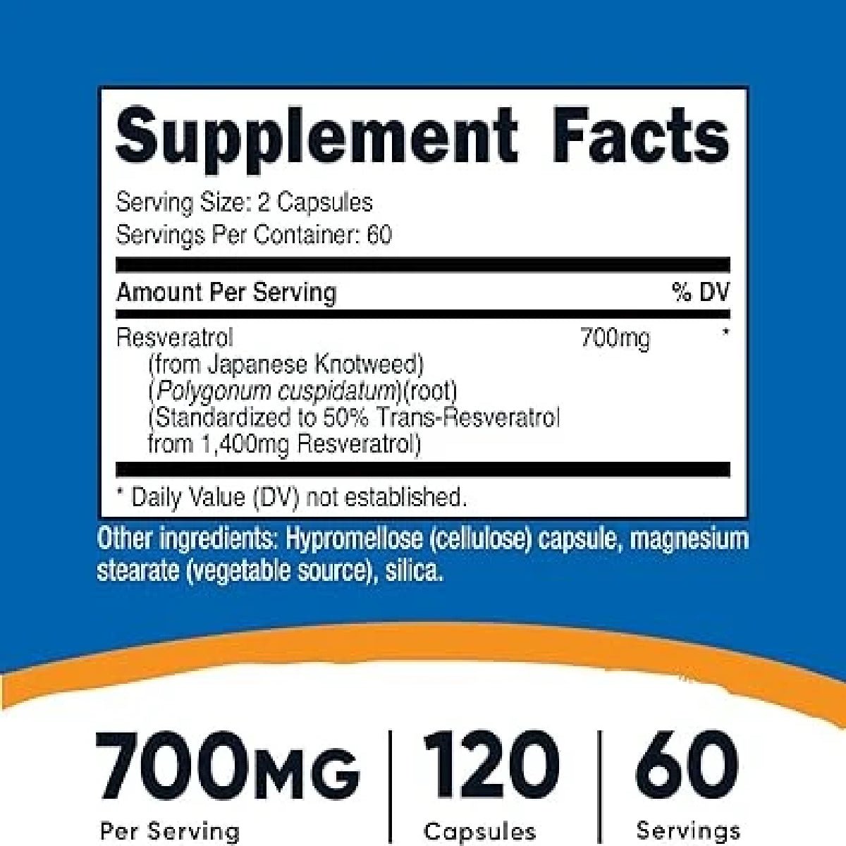Nutricost® Resveratrol 700 Mg 120 Cápsulas - Hi Vitamins