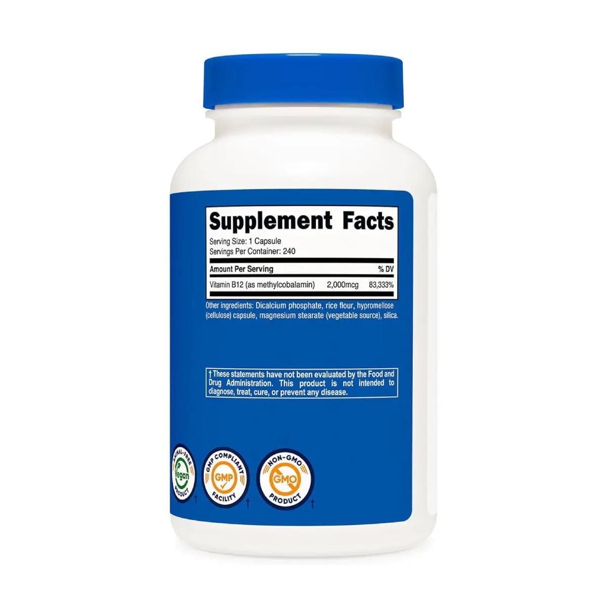 Nutricost® Vitamina B12 2000 mcg 240 Cápsulas - Hi Vitamins