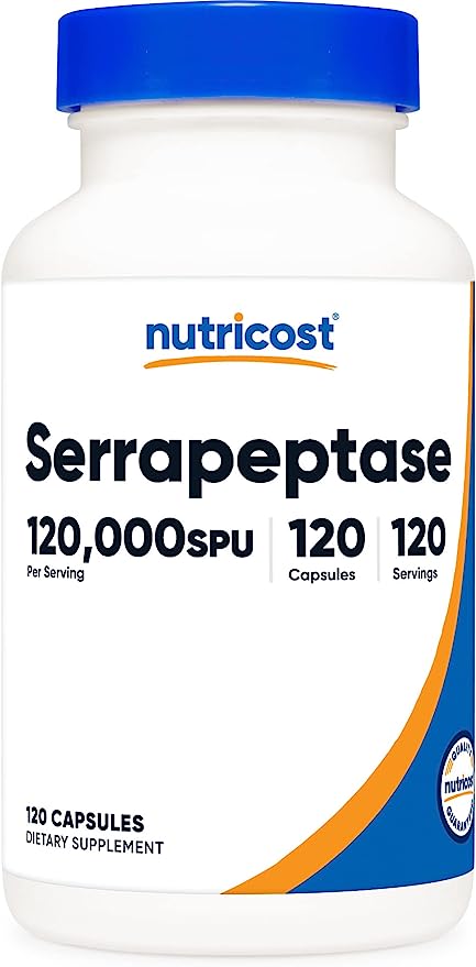 Nutricost® Serrapeptase 120,000 SPU 20mg 120 Cápsulas - Hi Vitamins